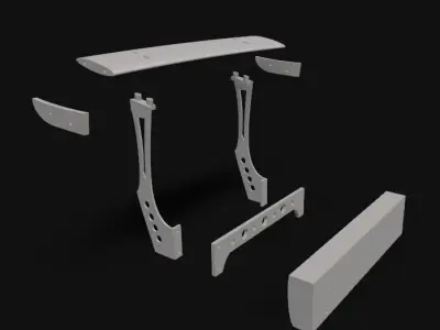 RC 1 10 Rear Spoiler GT Wing Rocket Bunny  3D print model