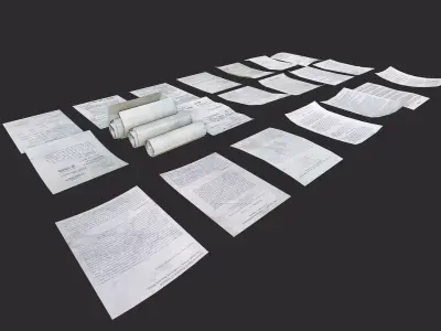 Paper Debris Low-poly 3D model