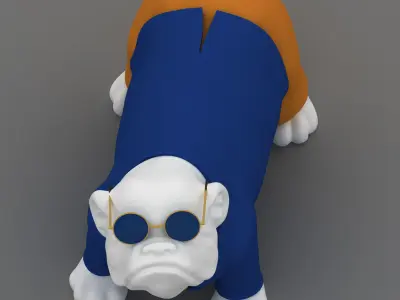 Bulldog sculpture 3D model