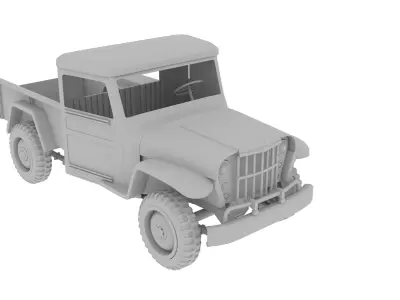 truck jeep Low-poly 3D model