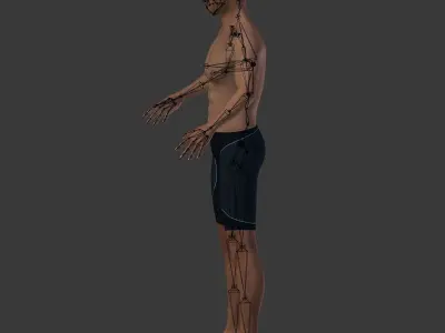 Arab - Indian Swimmer - Surfer 3D model