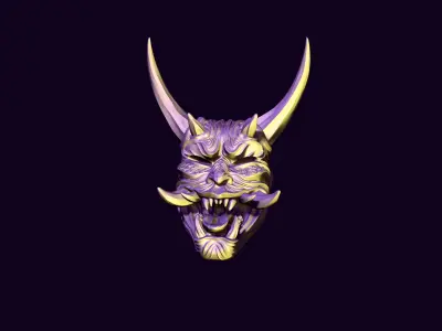 Samurai hannya mask 3D print model