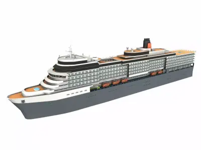Cruise Ship Low-poly Low-poly 3D model