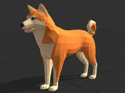 LowPoly Dogs pack Low-poly 3D model