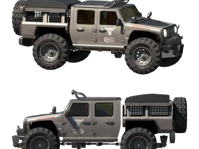 OFF ROAD JEEP WRANGLER RUBICON Low-poly 3D model