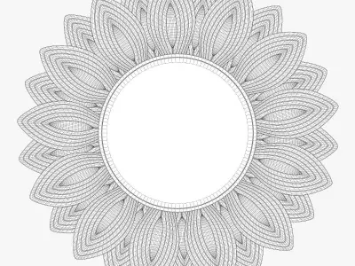 Surya helios champagne wall mirror 3D model