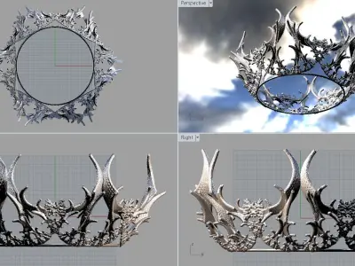 Crown  3D model stl format file 3D print model