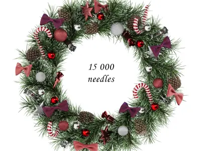 Christmas New Year Wreath 3D model