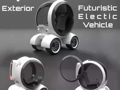 Sci-Fi Futuristic Electric vehicle car 3D model