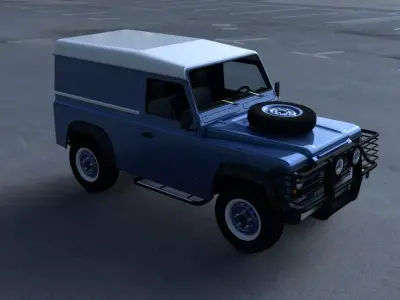 Land Rover Defender 90 Hard Top w interior HDRI 3D model