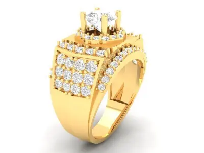 Luxury Multi Layer Diamond Ring for Men 583 3D print model