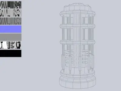 Sci fi lamp Low-poly 3D model