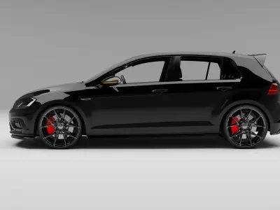 volkswagen-golf-7-5-r-2018 with interior 3D model