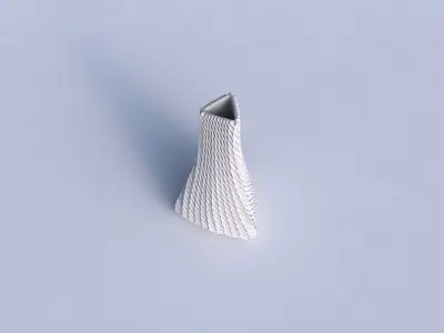 Vase grounded triangle with bent extruded lines 3D print model