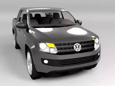 VW VOLKSWAGEN AMAROK LOWPOLY Low-poly 3D model