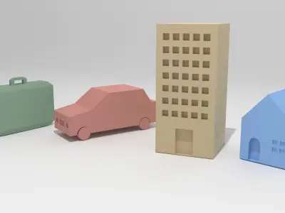 Business Logo Icons 3D model