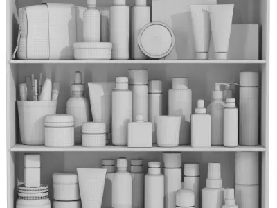 A set of cosmetics in a beauty salon for make-up 3D model