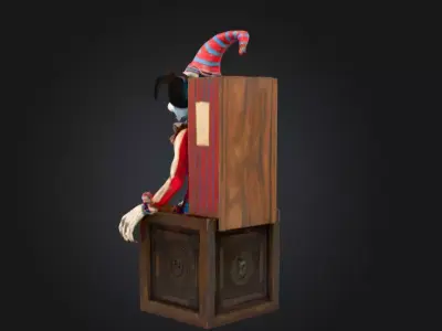 Cursed Creepy Clown Low-poly 3D model