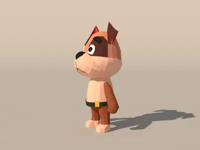 Character B098 Dog Cute  Low-poly 3D model
