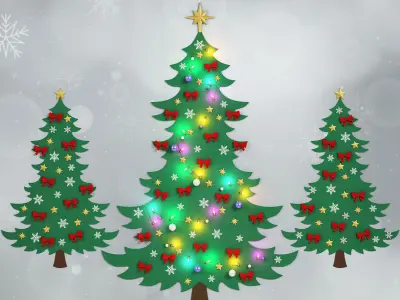 Christmas Wall Trees 3D model