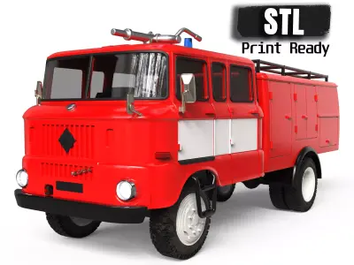 Truck DDR 1969 IFA W50 TLF16 tanker feuerwehr 3d stl  3D print model