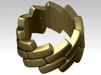 chain fashion modern ring 3D print model