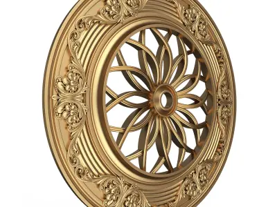 Ceiling Rosette 02 Low-poly 3D model