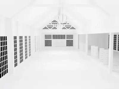 Dojo Hall Low-poly 3D model