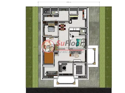 House 10x17m code 558 - Sketchup 3D model 3D model 3D model
