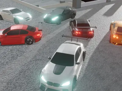 pack low poly drift Low-poly 3D model