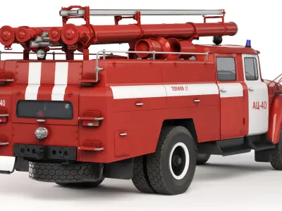 ZiL 130 AC-40 fire truck 1978 3D model