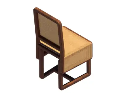 Rattan Wicker Chair 1 3D model