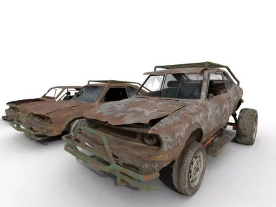 Rusted Shanty Car Game Ready  Low-poly 3D model
