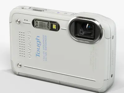 Olympus Stylus Tough TG-630 White rugged proof digital camera Low-poly 3D model