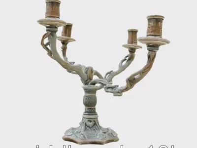 Mystical Candelabra with Twisted Arms model pack Low-poly 3D model