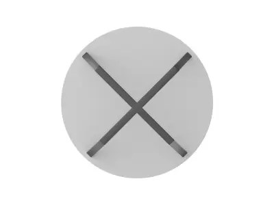 Table 3 black metall and white circle top model 3D model