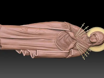 Mary of Sorrows virgin marry 7 swords 3D print model