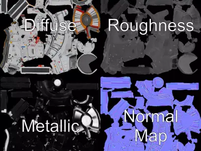 Futuristic Spacecraft model pack Low-poly 3D model