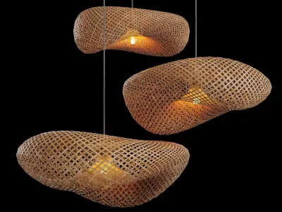 Rattan pendant lights vol 2 3D model