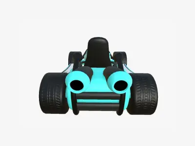 Cartoon Kart I10 Light Blue - Vehicle Racing Design Low-poly 3D model
