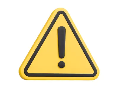 Warning sign Low-poly 3D model