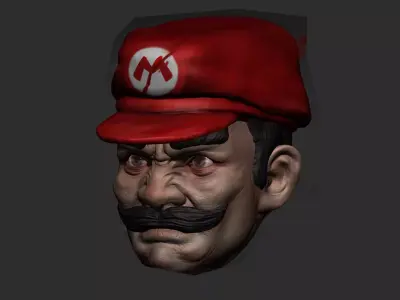 Mario Head Sculpt for Action Figures 3D print model