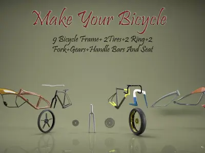 Bicycle Pack Low-poly 3D model