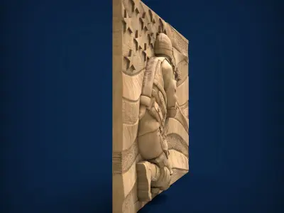Carved panel painting STL 3D model