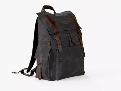  Backpack Iceland Black Low-poly 3D model