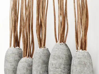 Branch dry vase barrel 3D model