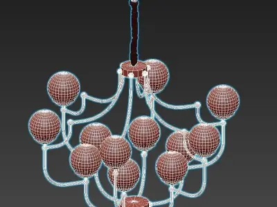 astoria-lsp-8305 light chandelier in brass and glass 3D model