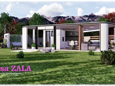 round glass house ZALA 3d model Low-poly 3D model