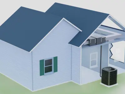 HVAC House Cutaway 3D model