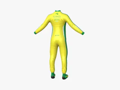 Racing Pilot Uniform A04 Yellow - Character Clothing Design Low-poly 3D model